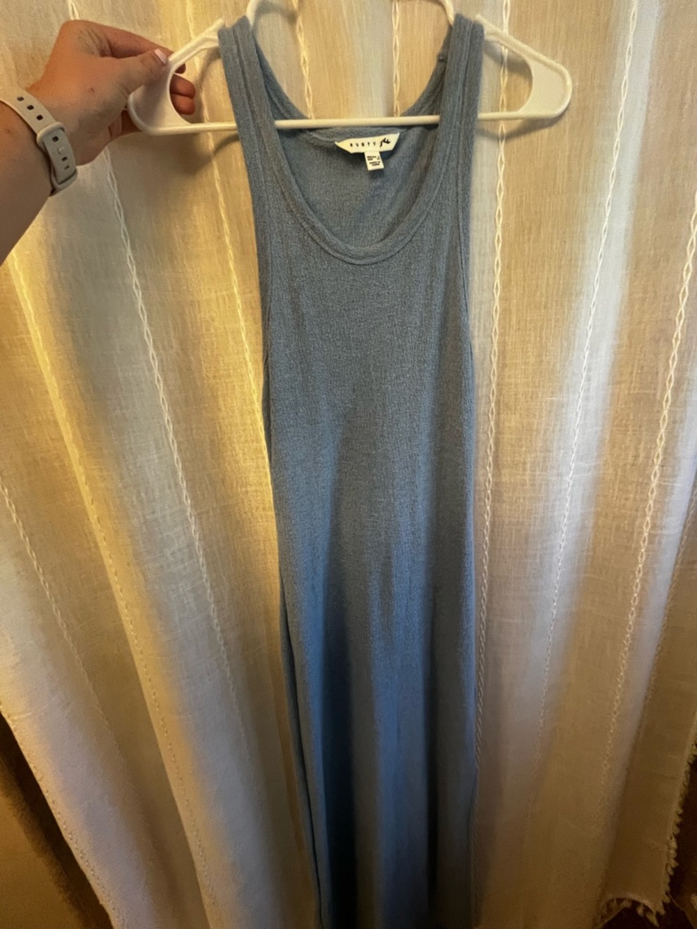 Rusty Light Blue Racerback Maxi Dress